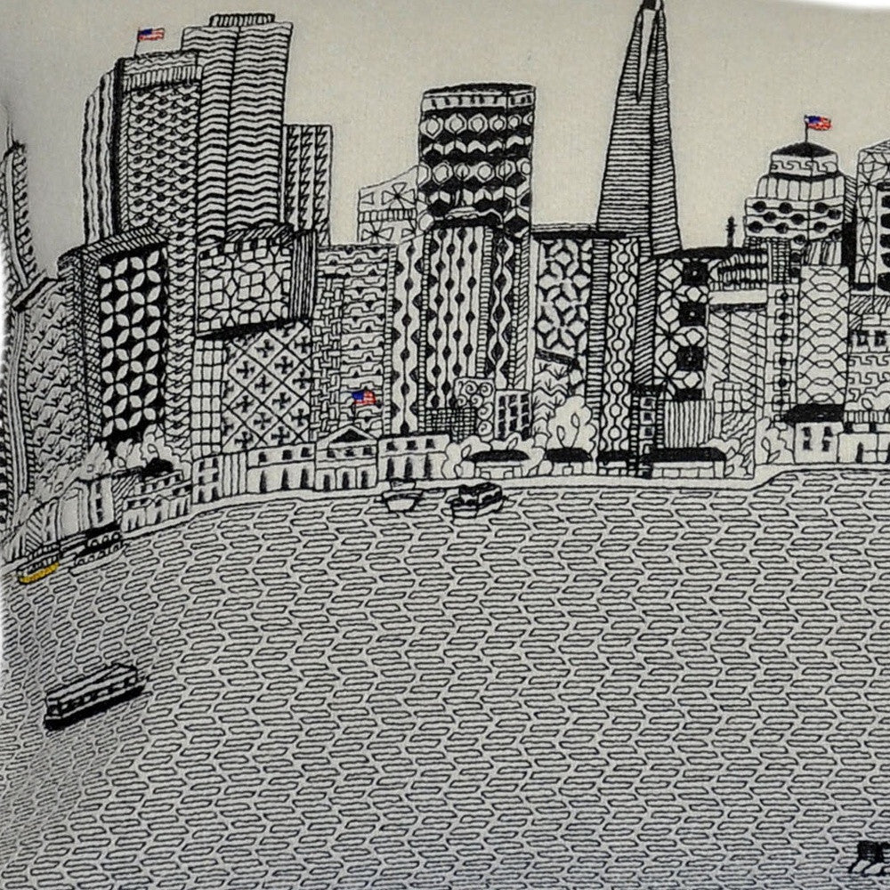 14" X 24" Cream Hometown Pride Wool Lumbar Throw Pillow