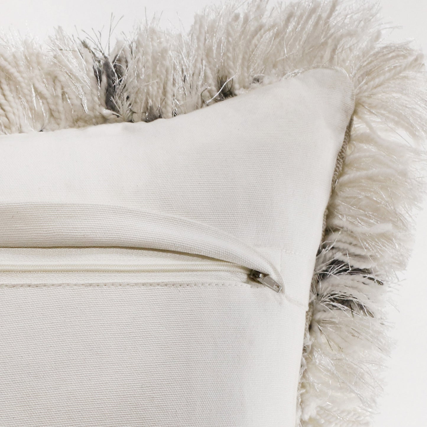 20" Black And White Fabric Geometric Throw Pillow