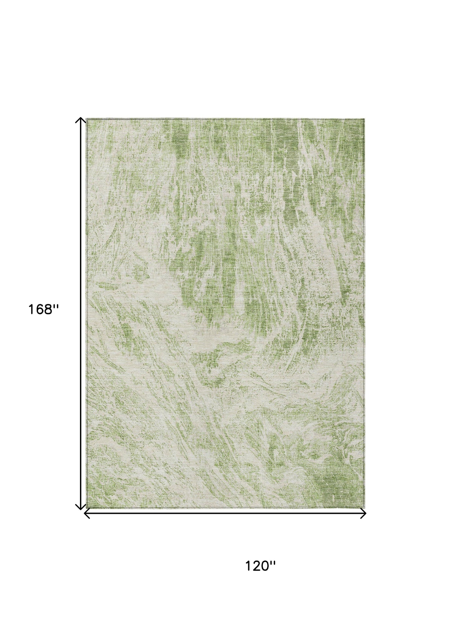 10' X 14' Sage And Ivory Abstract Washable Indoor Outdoor Area Rug