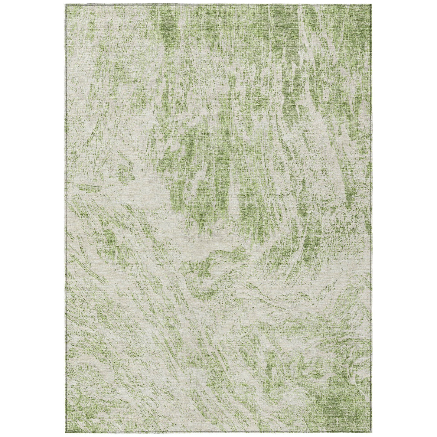 10' X 14' Sage And Ivory Abstract Washable Indoor Outdoor Area Rug