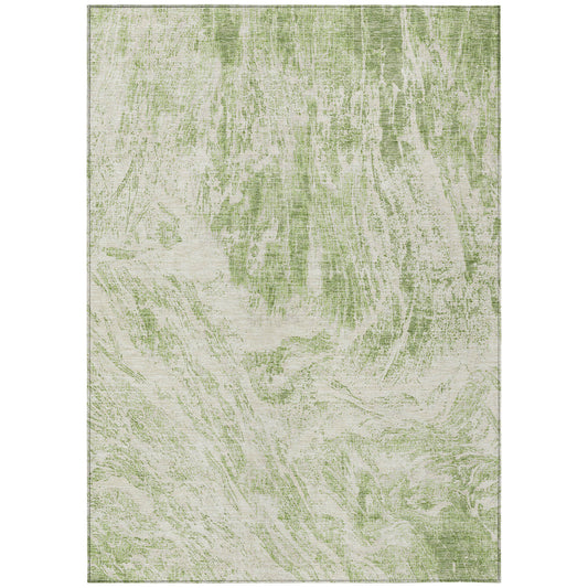 10' X 14' Sage And Ivory Abstract Washable Indoor Outdoor Area Rug