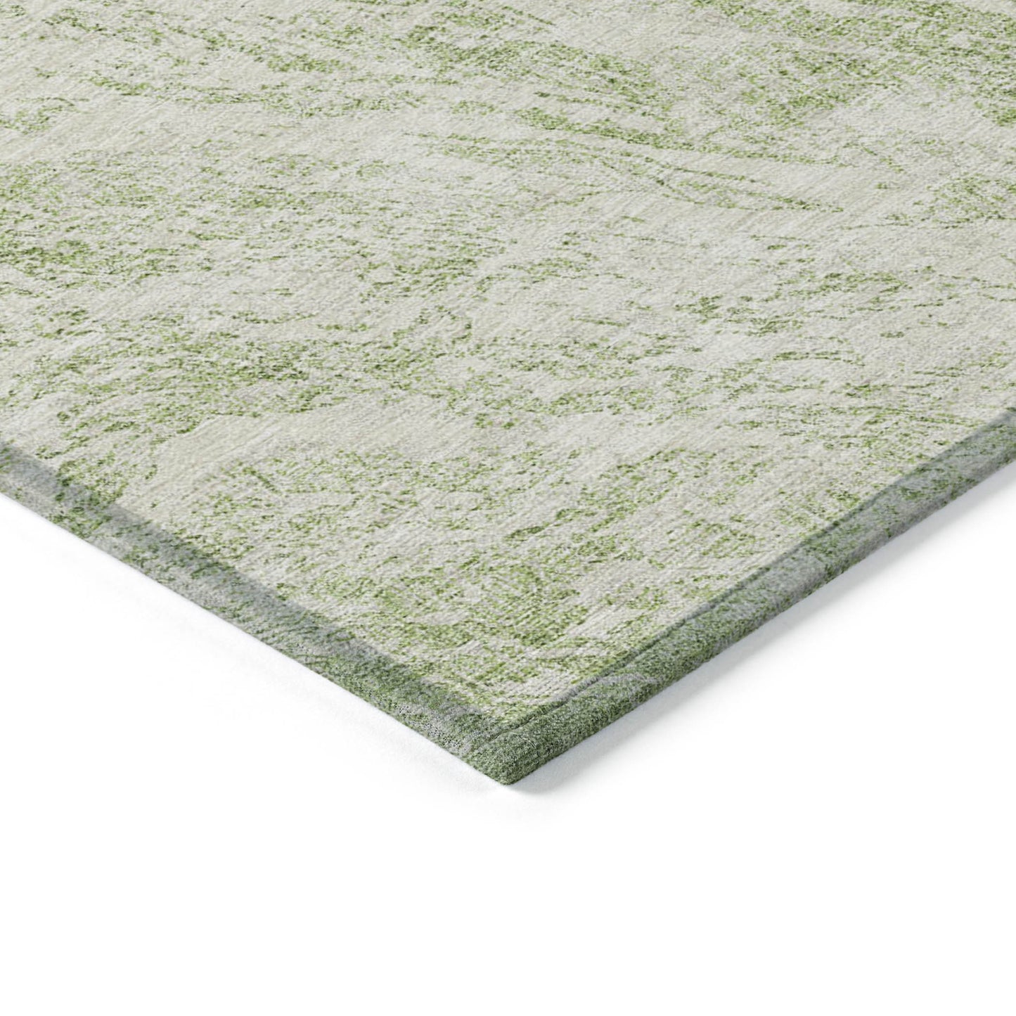 10' X 14' Sage And Ivory Abstract Washable Indoor Outdoor Area Rug