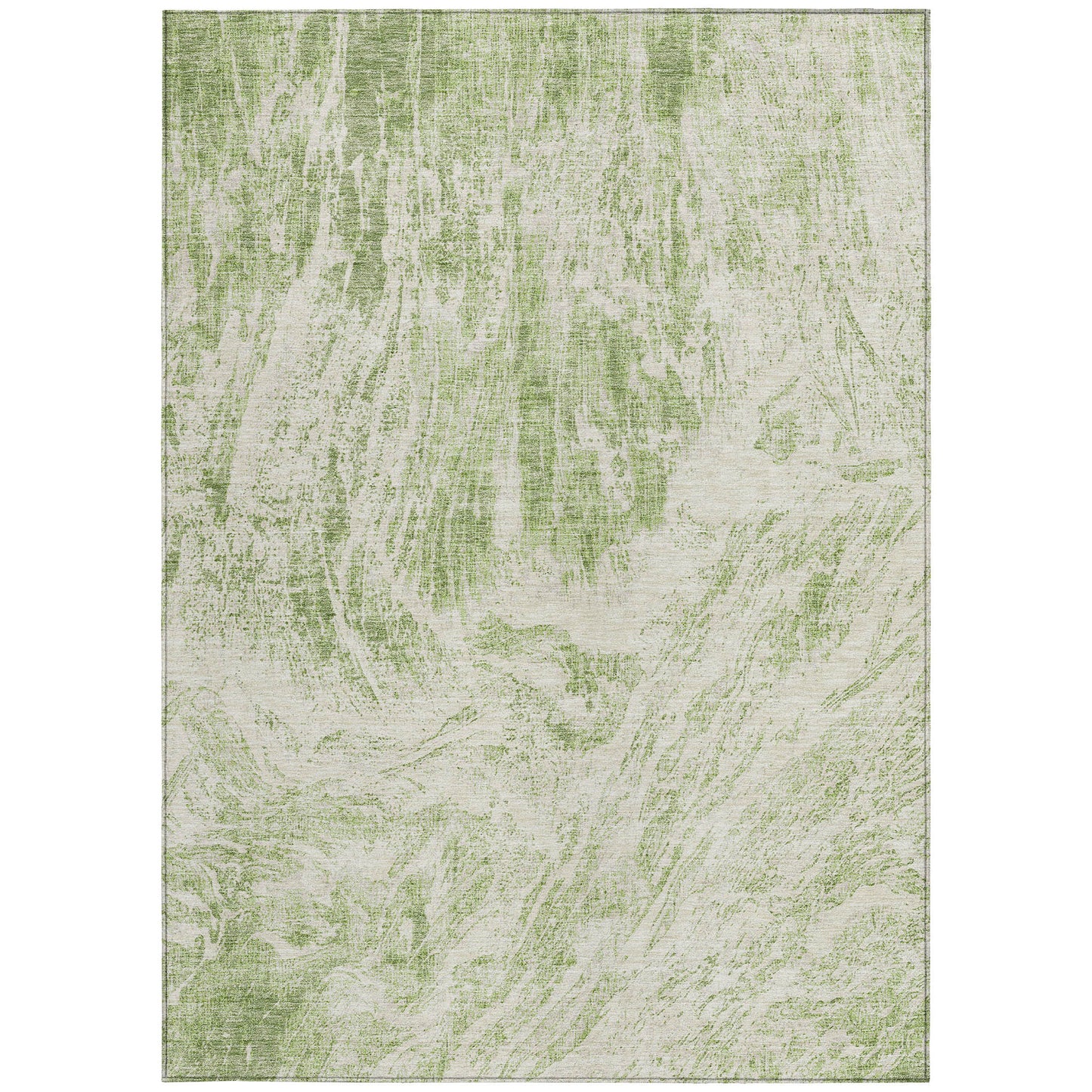 10' X 14' Sage And Ivory Abstract Washable Indoor Outdoor Area Rug