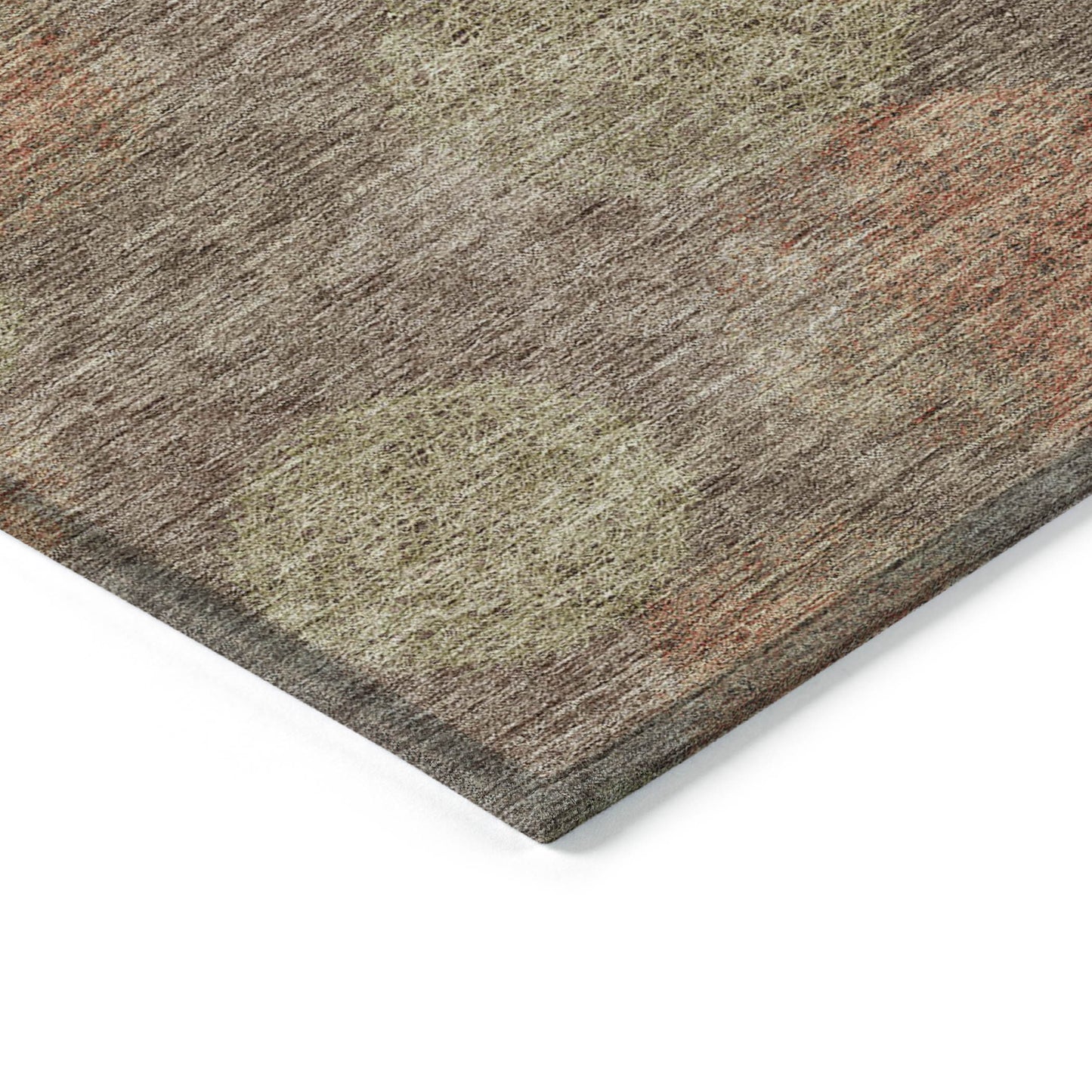 5' X 8' Brown Taupe And Sage Polka Dot Washable Indoor Outdoor Area Rug
